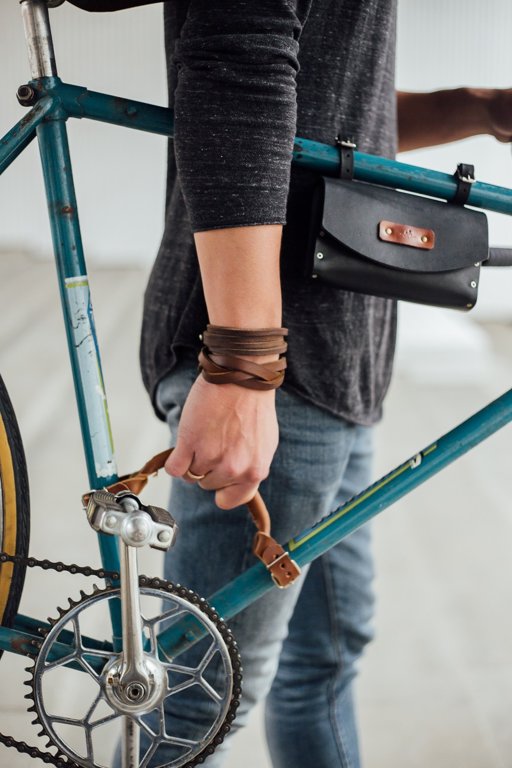 Bicycle Leather Frame Handle
