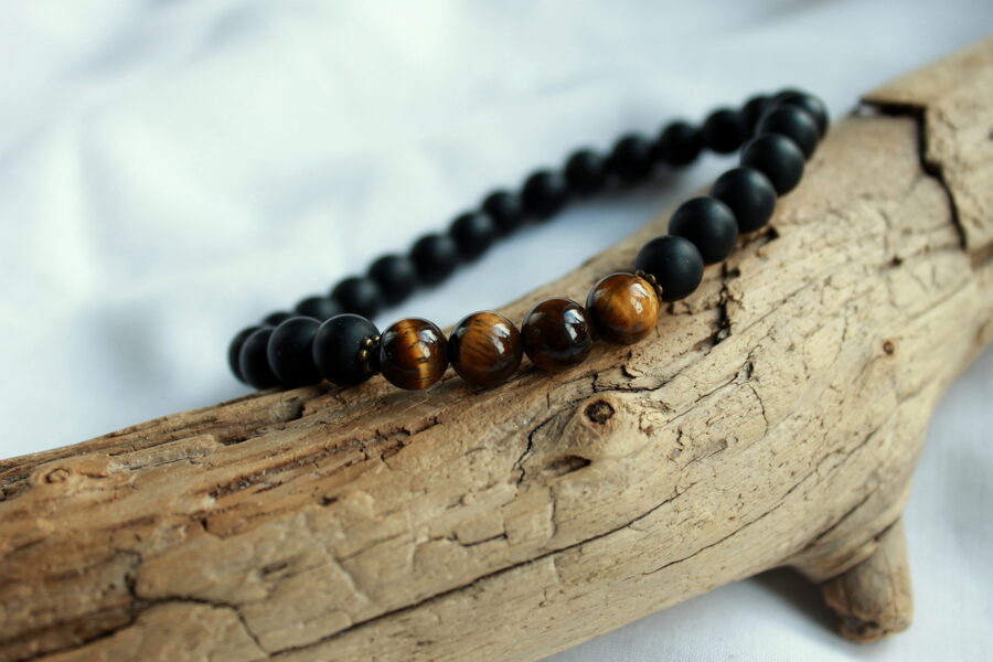 Tīģeracs un matēta ahāta aproce, 8 mm