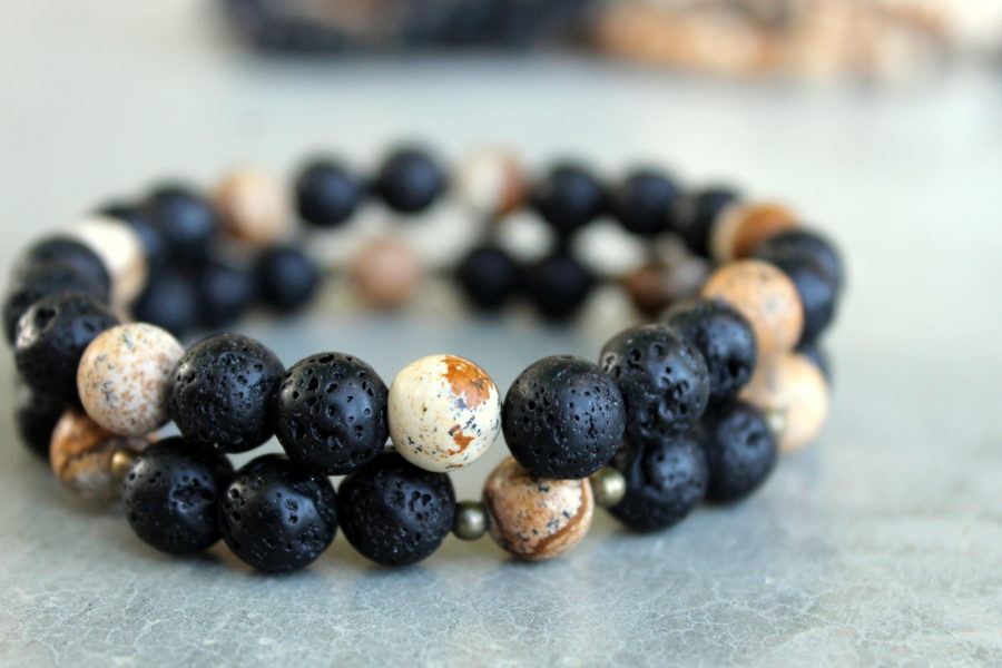 Lavas akmeņu un Ainavas Jašma (Picture Jasper) aproce