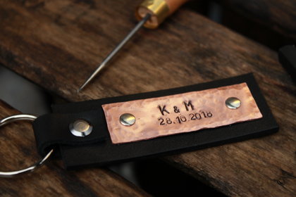 Personalized leather key chain